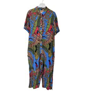 Farm Rio | Tuiuiu Jumpsuit | Blue/Birds | Sz L